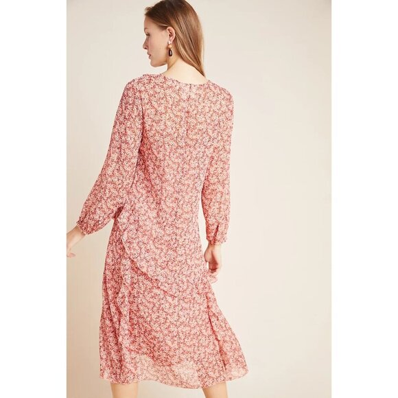 Maeve Anthropologie Sirena Ruffled Tunic Puff Sleeve Ruffle Dress Size Medium - Picture 2 of 10